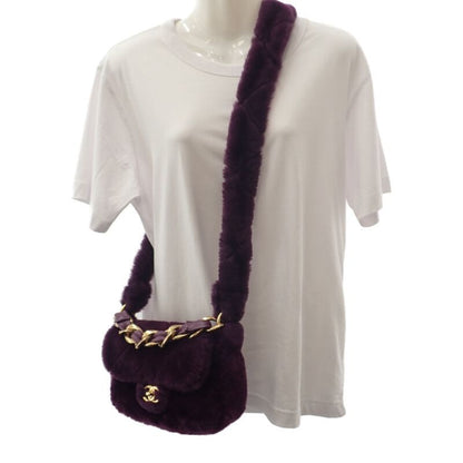 Chanel Sheer Ring Flap Bag As3354b08467 Shoulder Bag Lambskin Shearling  Purple