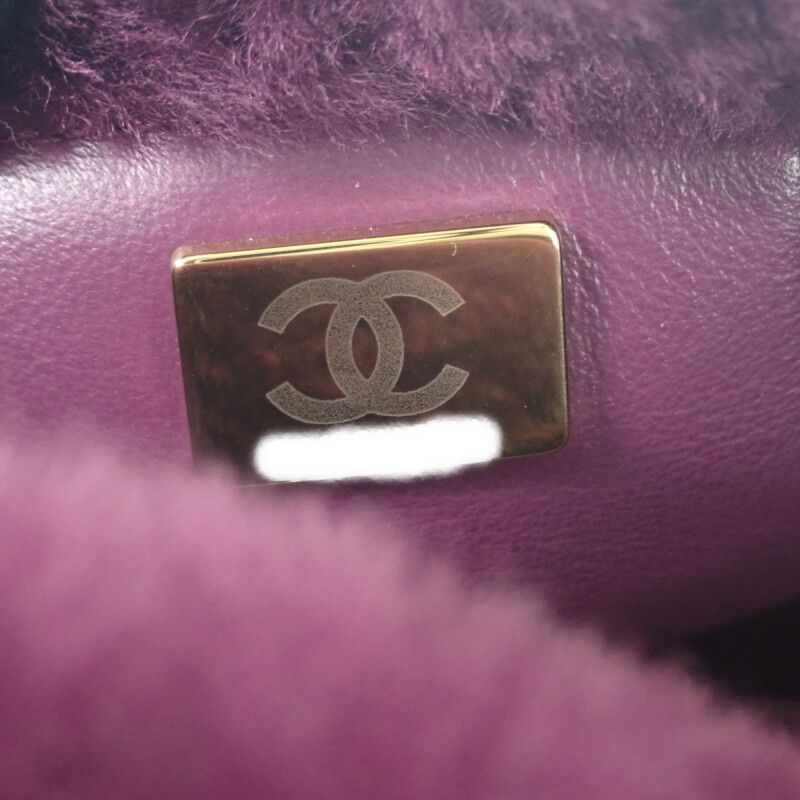 Chanel Sheer Ring Flap Bag As3354b08467 Shoulder Bag Lambskin Shearling  Purple