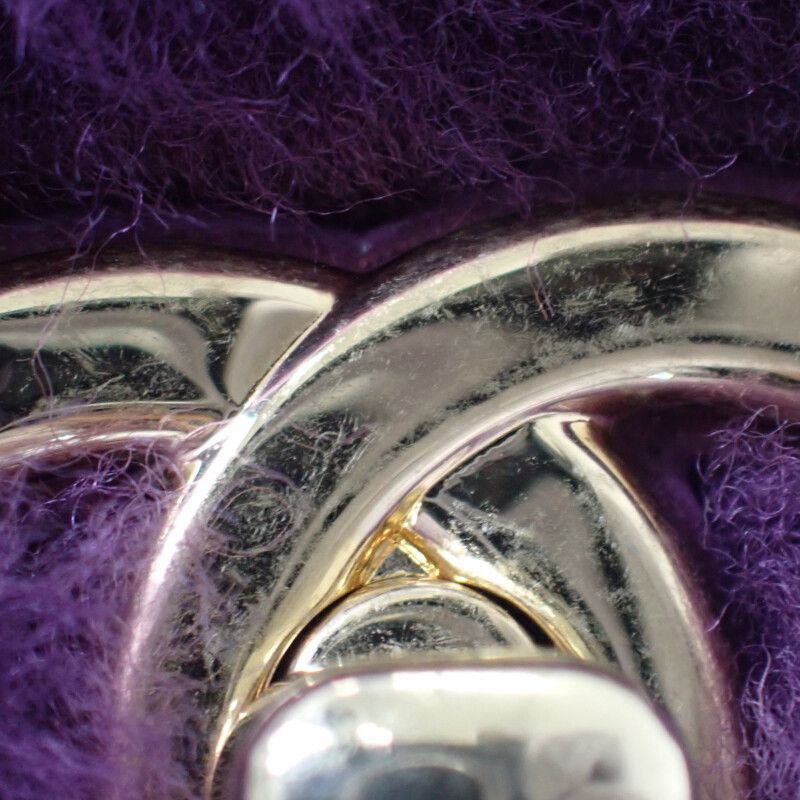 Chanel Sheer Ring Flap Bag As3354b08467 Shoulder Bag Lambskin Shearling  Purple