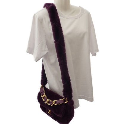 Chanel Sheer Ring Flap Bag As3354b08467 Shoulder Bag Lambskin Shearling  Purple