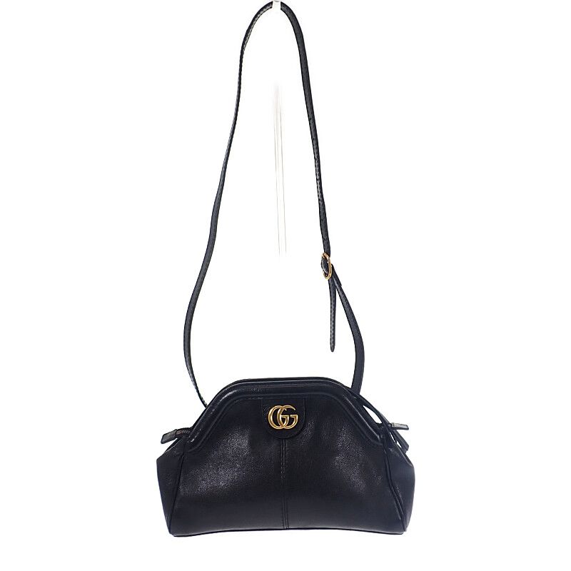Gucci Rebel Small Taiga Head 524620 Shoulder Bag Calf Black Gold Hardware