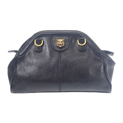 Gucci Rebel Small Taiga Head 524620 Shoulder Bag Calf Black Gold Hardware