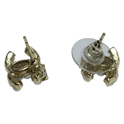 Chanel Earrings Coco Mark Rai Togo Old X White Ribbon