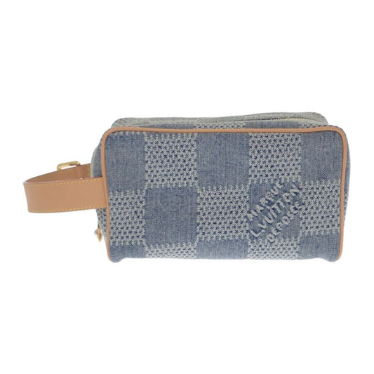 Louis Vuitton Rocker Top Kit N40753 Handbag Damier Denim Leather Blue Gold