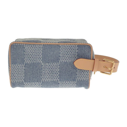 Louis Vuitton Rocker Top Kit N40753 Handbag Damier Denim Leather Blue Gold