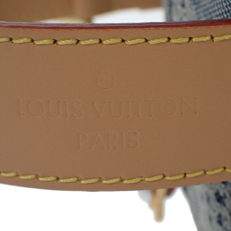 Louis Vuitton Rocker Top Kit N40753 Handbag Damier Denim Leather Blue Gold