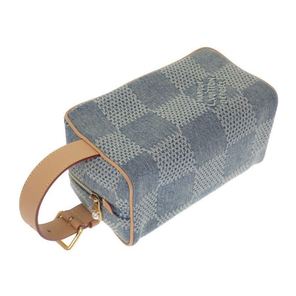Louis Vuitton Rocker Top Kit N40753 Handbag Damier Denim Leather Blue Gold