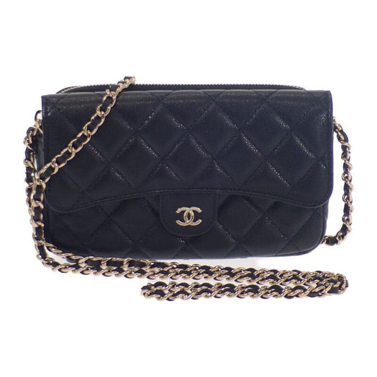 Chanel Flap Phone Case Ap2096_b10583_c3906 Shoulder Bag Calf Black Gold