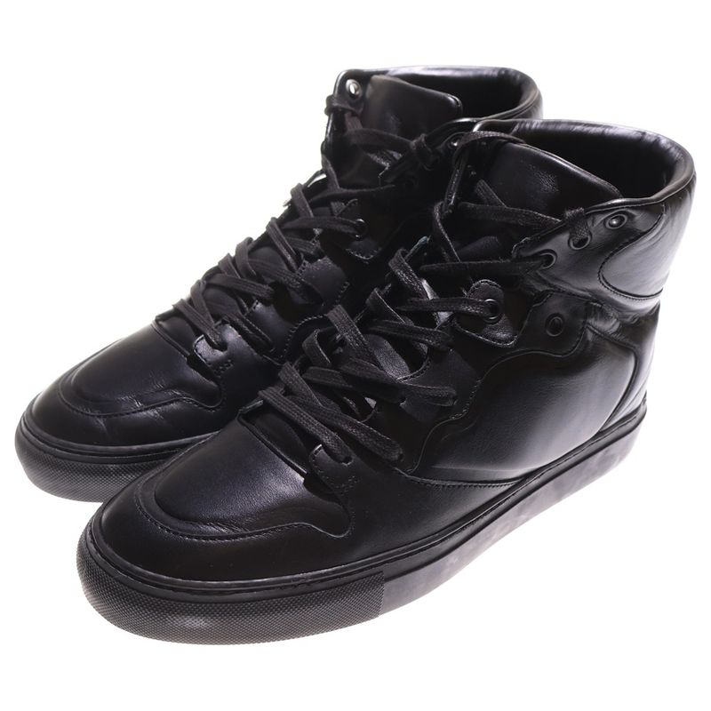 Balenciaga High Top Sneaker Leather High Cut Sneaker Black