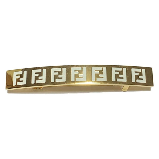Fendi Barrette - Gold And White