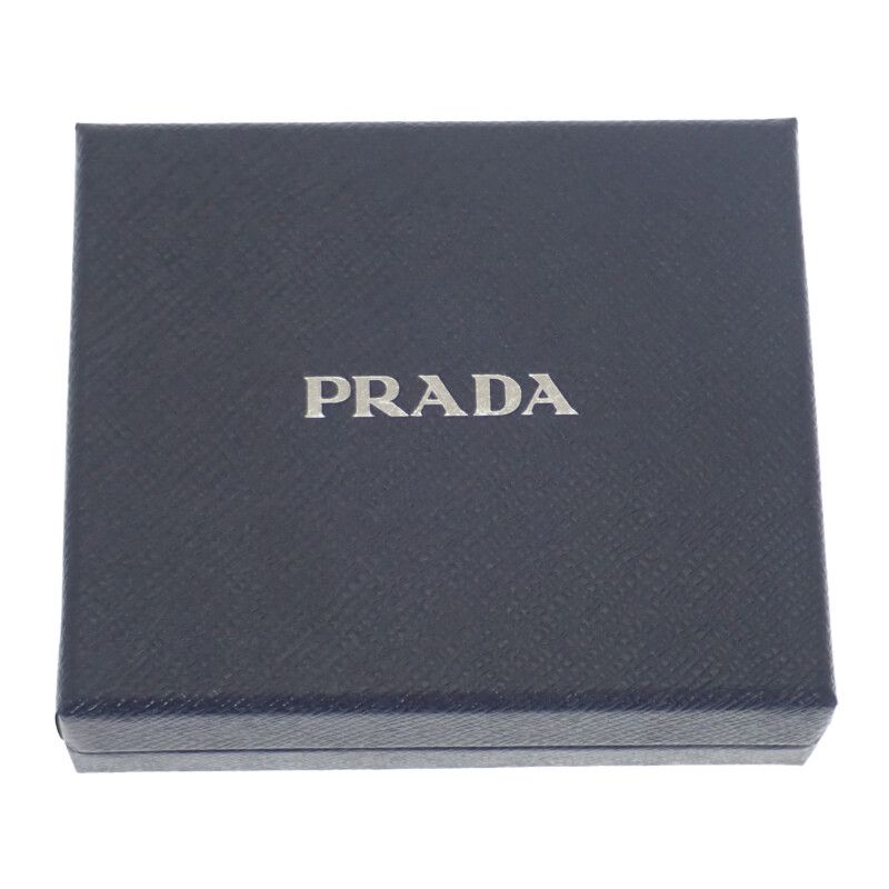 Prada Re-nylon Card Case 2ml049_2dmh_f0002 Fold Wallet Saffiano Black Silver