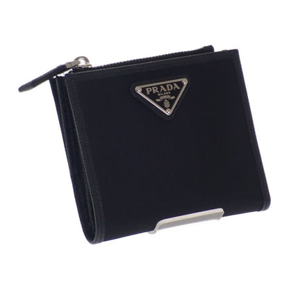 Prada Re-nylon Card Case 2ml049_2dmh_f0002 Fold Wallet Saffiano Black Silver