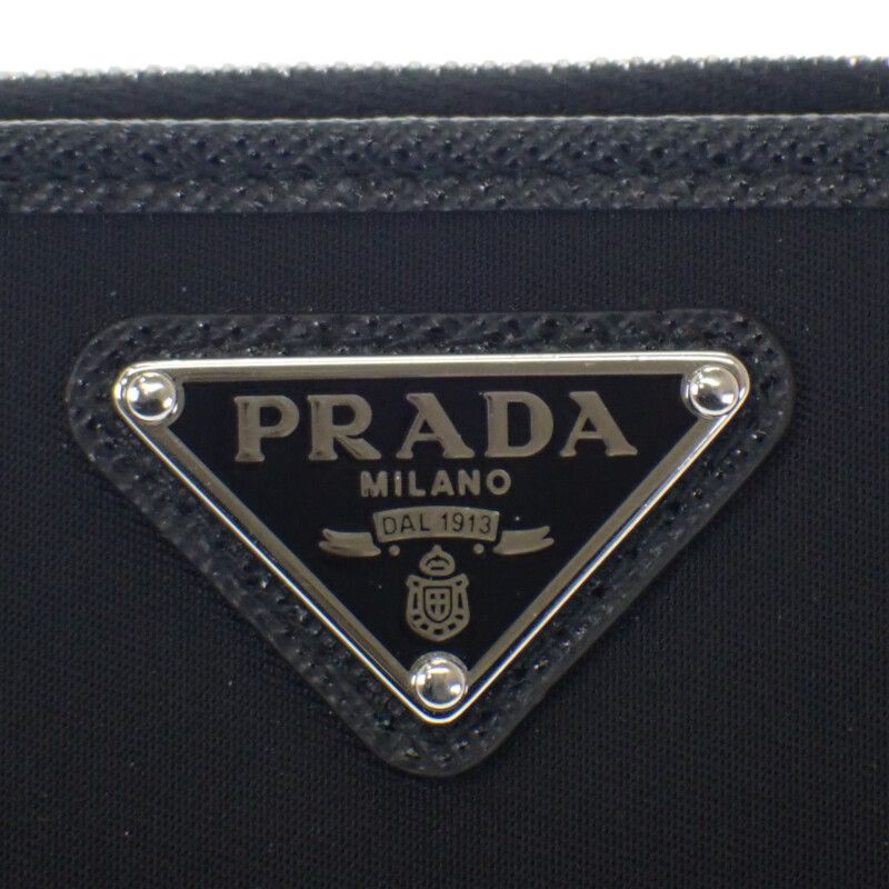 Prada Re-nylon Card Case 2ml049_2dmh_f0002 Fold Wallet Saffiano Black Silver