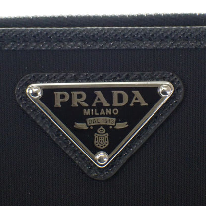Prada Re-nylon Card Case 2ml049_2dmh_f0002 Fold Wallet Saffiano Black Silver