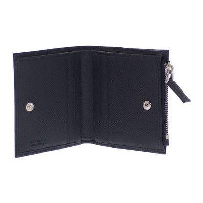 Prada Re-nylon Card Case 2ml049_2dmh_f0002 Fold Wallet Saffiano Black Silver
