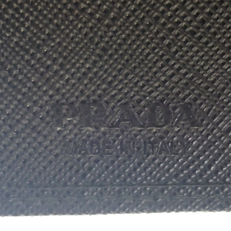 Prada Re-nylon Card Case 2ml049_2dmh_f0002 Fold Wallet Saffiano Black Silver
