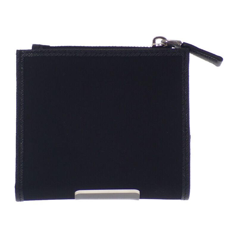 Prada Re-nylon Card Case 2ml049_2dmh_f0002 Fold Wallet Saffiano Black Silver