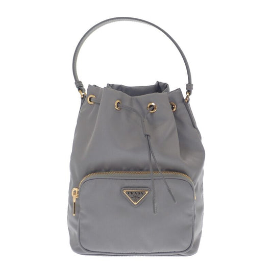 Prada Duet Bucket Bag 1bh038 2WAY Bag Handbag Shoulder Bag Nylon Leather Gray