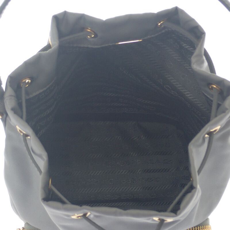 Prada Duet Bucket Bag 1bh038 2WAY Bag Handbag Shoulder Bag Nylon Leather Gray