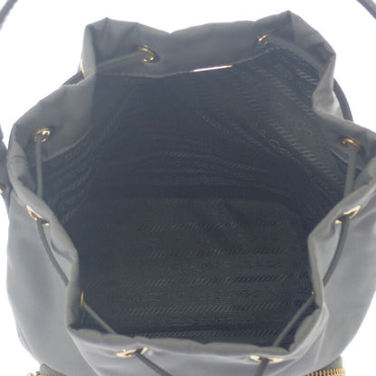 Prada Duet Bucket Bag 1bh038 2WAY Bag Handbag Shoulder Bag Nylon Leather Gray