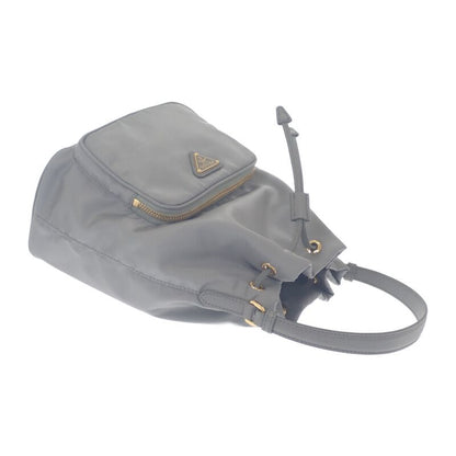 Prada Duet Bucket Bag 1bh038 2WAY Bag Handbag Shoulder Bag Nylon Leather Gray