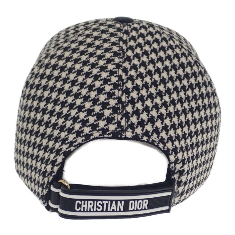 Christian DIOR Baseball Staggered 25pdp922i120 Cap Wool Nylon Silk Black White
