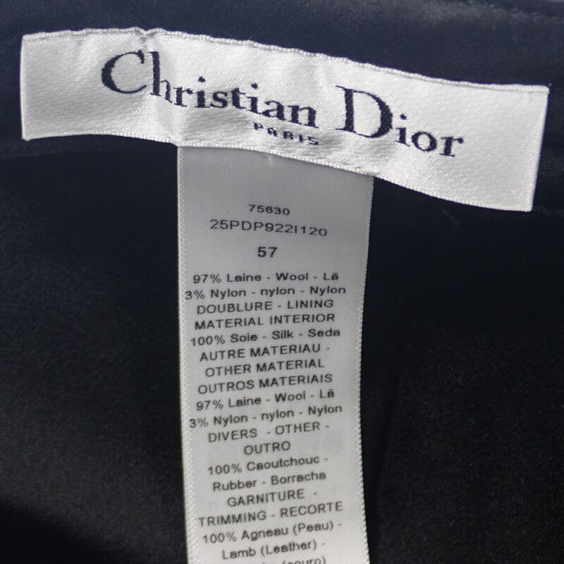 Christian DIOR Baseball Staggered 25pdp922i120 Cap Wool Nylon Silk Black White