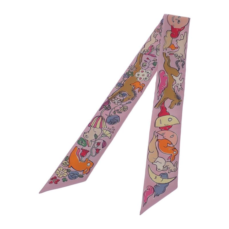 Hermes Twilly Mille ET UN Lapins The Thousand And One Rabbits 064007s 03 Scarf
