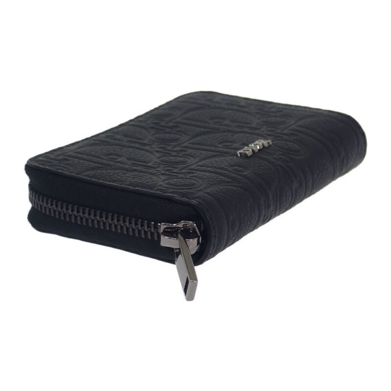 Christian DIOR Gravity Zip 2esbc316flg_h00n Coin Case Calf Black Silver