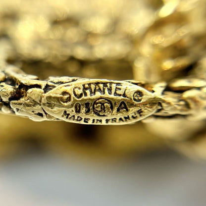 Chanel Necklace Coco Lava Magma Long Gold GP 93 A Black