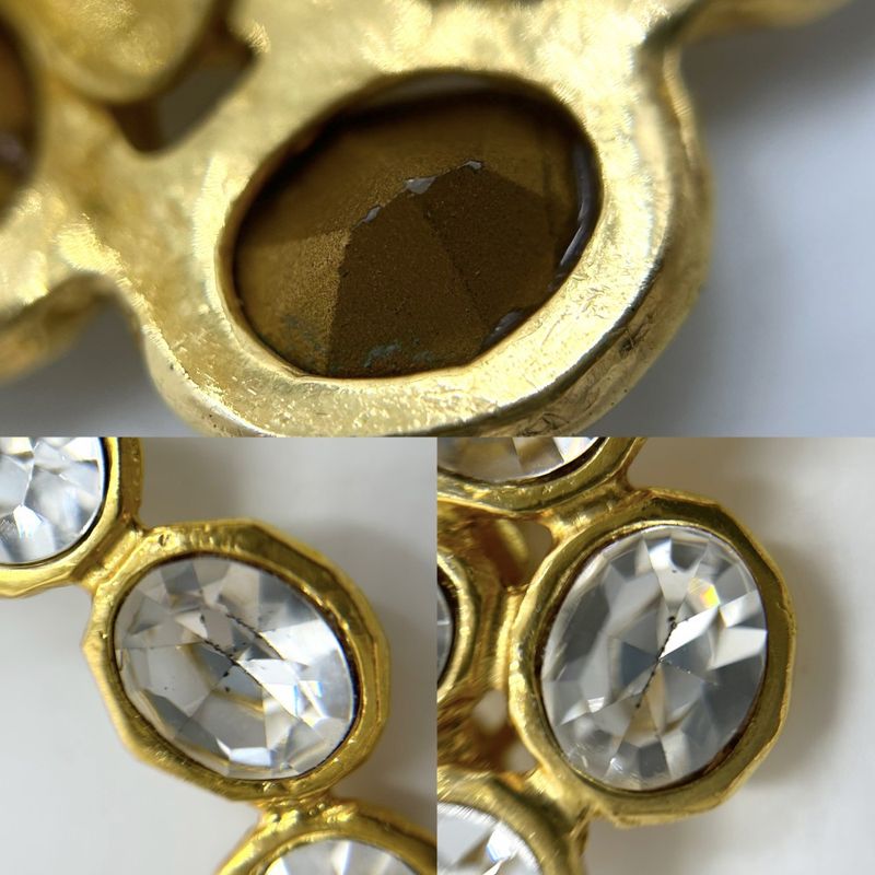 Chanel Earring Women's Accessories Swing Gold Chanel GP Rhinestone 2 9 Approx