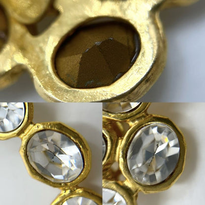 Chanel Earring Women's Accessories Swing Gold Chanel GP Rhinestone 2 9 Approx