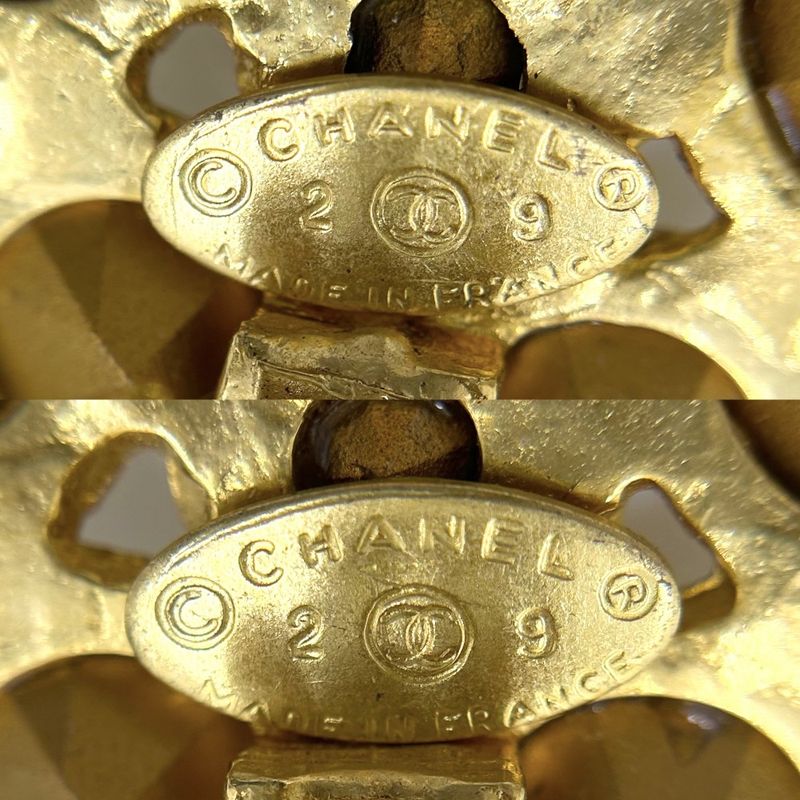 Chanel Earring Women's Accessories Swing Gold Chanel GP Rhinestone 2 9 Approx