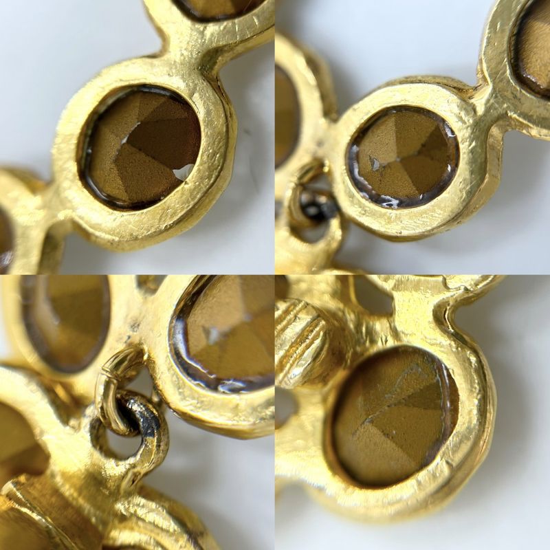 Chanel Earring Women's Accessories Swing Gold Chanel GP Rhinestone 2 9 Approx