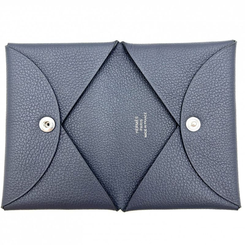 Hermes Coin Case Unisex Calvi Coin Purse Card Case Small Men's Women's Unisex