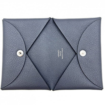 Hermes Coin Case Unisex Calvi Coin Purse Card Case Small Men's Women's Unisex