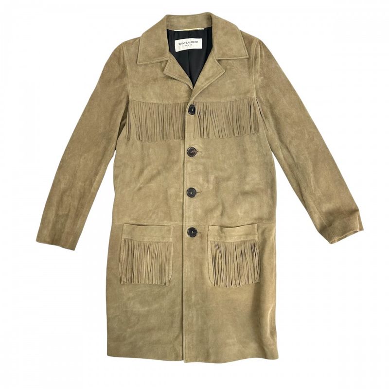 Saint Laurent Paris Outerwear Men's Fringe Long Coat Saint Laurent Paris 36