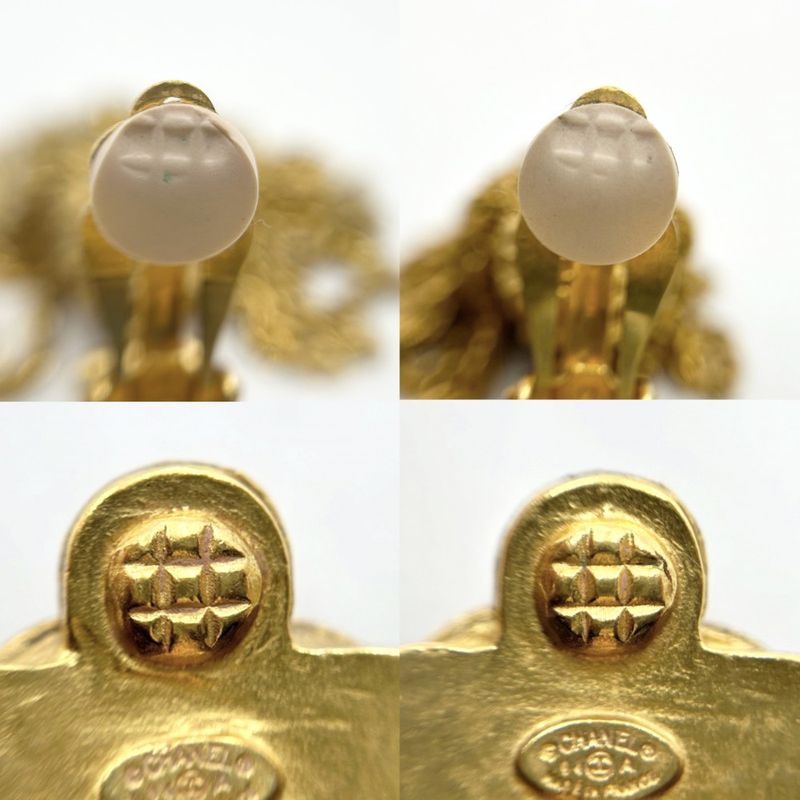 Chanel Earring Ladies Coco Mark Accessories Coco Fringe Vintage Gold Chanel GP