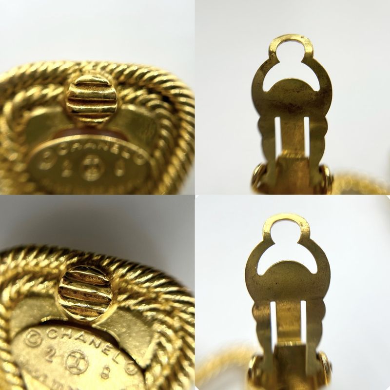 Chanel Earrings Ladies Coco Mark Accessories Clover Coco Vintage Gold Chanel GP