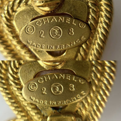 Chanel Earrings Ladies Coco Mark Accessories Clover Coco Vintage Gold Chanel GP