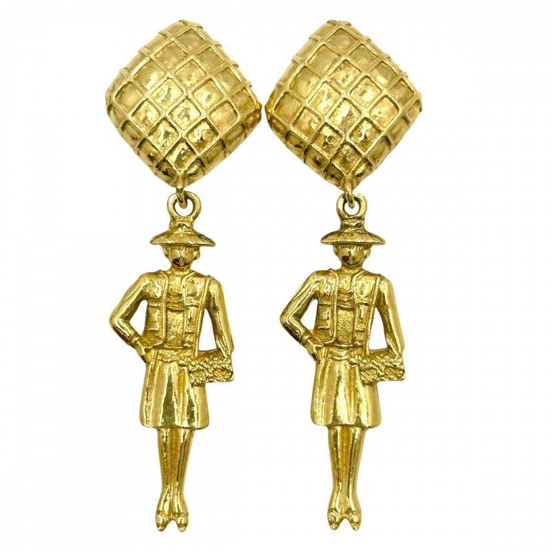 Chanel Earring Ladies Mademoiselle Accessories Swing Gold Chanel GP Approx