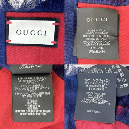 Gucci Shawl Women's Large Shawl Guccy Fashion Item Gucci Rayon Silk White Red