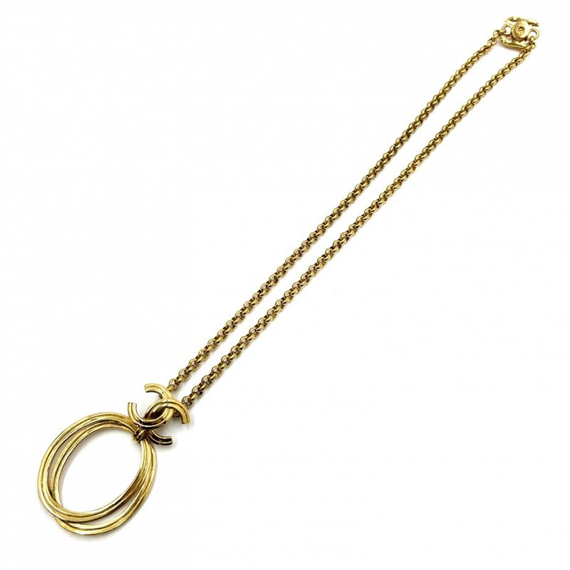 Chanel Necklace Ladies Coco Mark Long Necklace Turnlock Accessory Coco Vintage