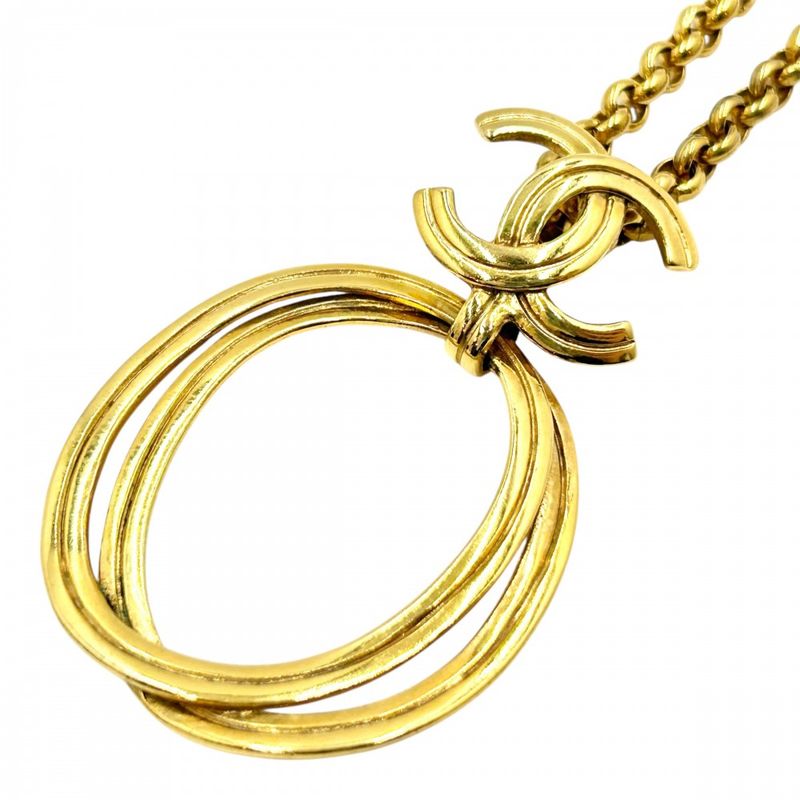 Chanel Necklace Ladies Coco Mark Long Necklace Turnlock Accessory Coco Vintage