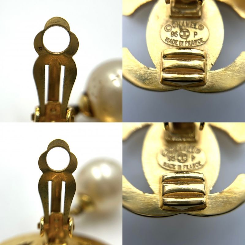 Chanel Earring Ladies Coco Mark Accessories Swing Coco Gold Turnlock Design