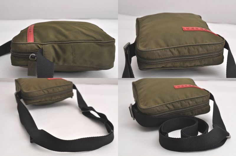 Prada Sports Prada Sports Nylon Shoulder Crossbody Bag Purse Khaki Green 4349n
