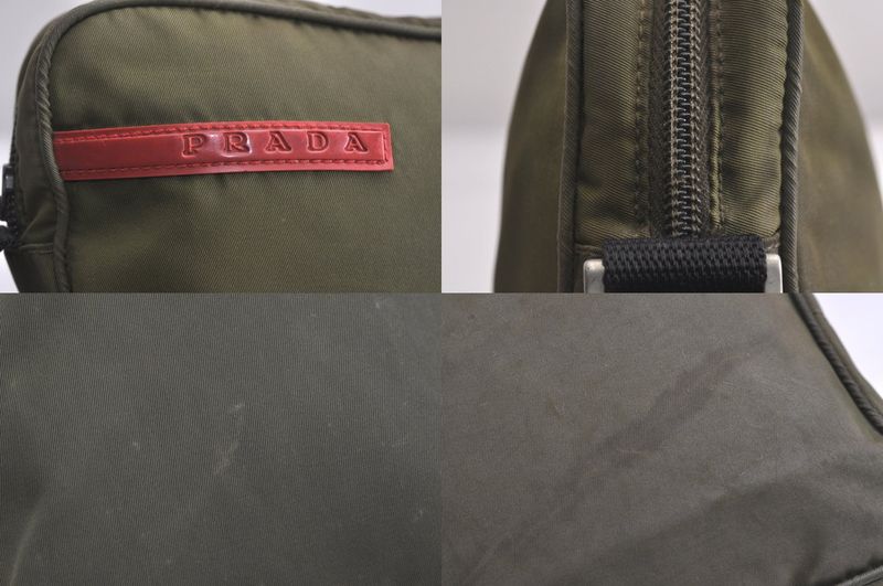Prada Sports Prada Sports Nylon Shoulder Crossbody Bag Purse Khaki Green 4349n
