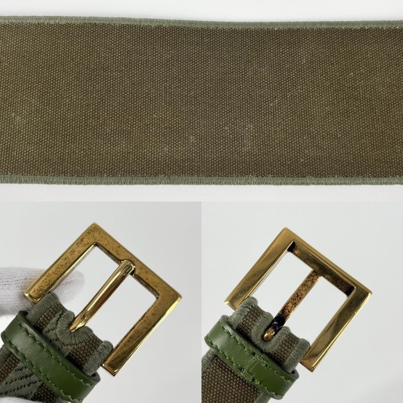 Fendi Belt Women's FF Logo Fashion Item Thick Small 85 34 Size Fendi Canvas