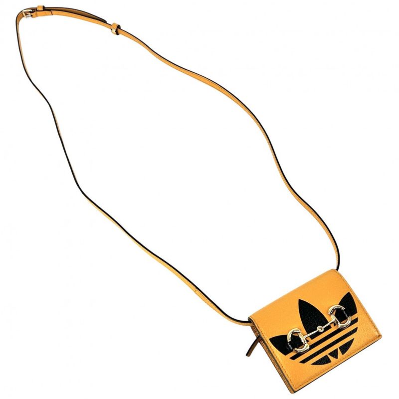 Gucci Bifold Wallet Women's Adidas Collaboration Horsebit Shoulder Wallet Snap