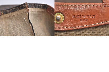 Celine Macadam Blazon Patterned Hand Tote Bag Pvc Leather Brown 4352n